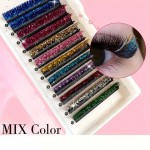 Gene false fir cu fir Amelie WOW Lash Glitter color cu sclipici D/0.12 de 14mm
